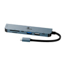 Xtech Adaptador Multipuerto 7 en 1 con Conexión USB C | Plateado Negro