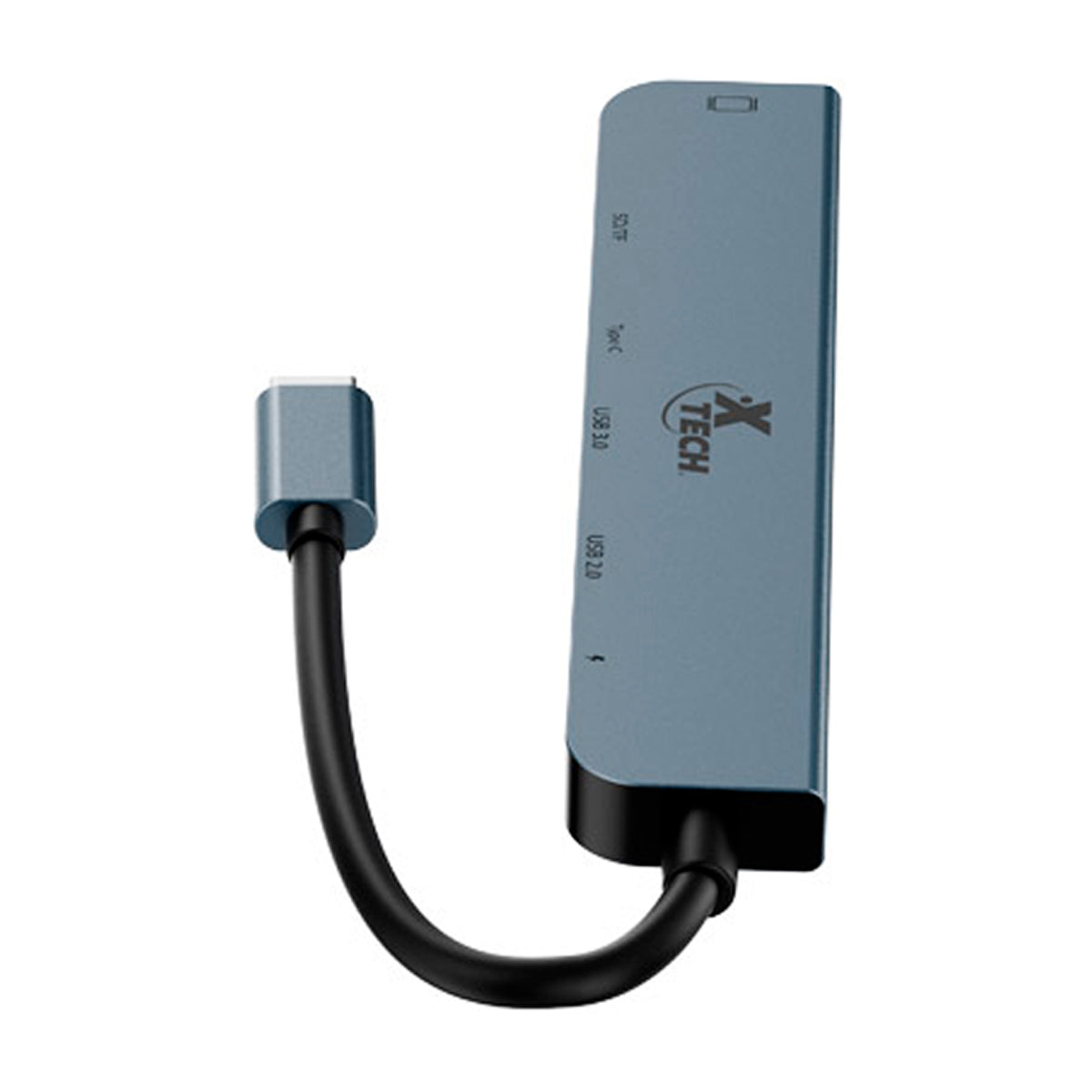 Xtech Adaptador Multipuerto 7 en 1 con Conexión USB C | Plateado Negro
