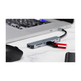 Xtech Adaptador Multipuerto 7 en 1 con Conexión USB C | Plateado Negro