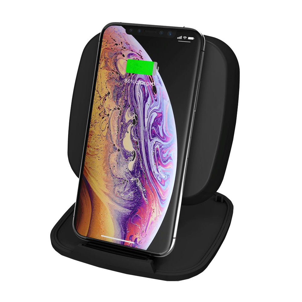 ZENS Cargador Inalámbrico para Celulares con Soporte Vertical | Negro