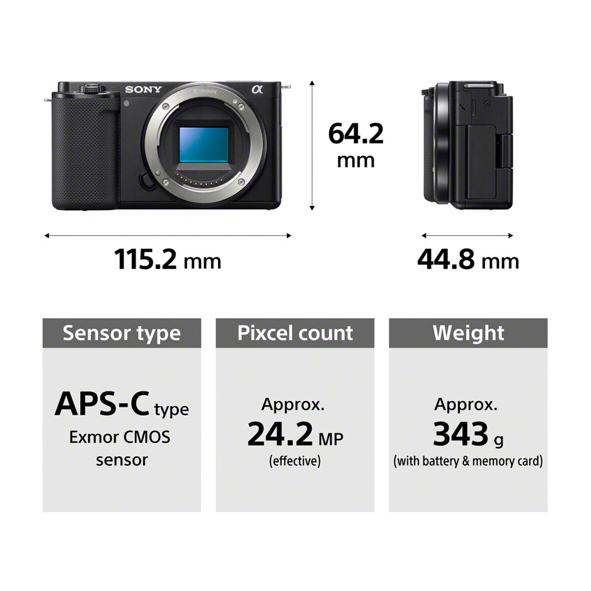 Sony ZV-E10 Alpha Cámara Digital Mirrorless con Lente 16-50mm OSS II | ZV-E10K
