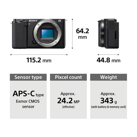 Sony ZV-E10 Alpha Cámara Digital Mirrorless con Lente 16-50mm OSS II | ZV-E10K