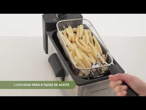 Hamilton Beach Freidora de Aceite de Inmersión | 8 Tazas de Aceite | 6 Tazas de Alimento | Profesional
