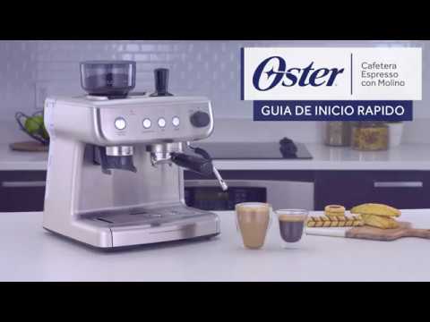 Oster BVSTEM7300 Cafetera de 12 Tazas | Espresso y Capuccino |  Perfect Brew 15 Bares | Molino Integrado | Acero Inoxidable