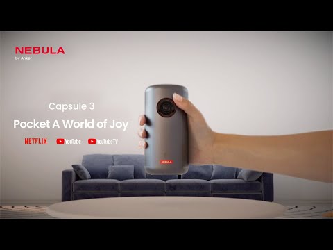 Anker Nebula Capsule 3 Proyector Portátil Smart | Google TV | FHD | 200 Lúmenes | 40" - 120" | 2.5H | 16:9 | WiFi | Bluetooth | Altavoces de Audio Dolby