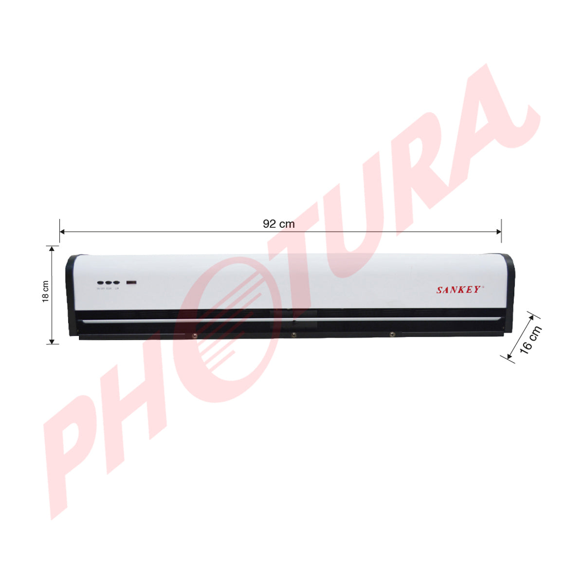 Sankey Cortina de Aire | Alta Eficiencia | Silencioso | Control Remoto | 88W | Negro