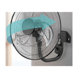 Sankey Abanico de Pared de 18" | 3 Velocidades | Altura Ajustable | Negro