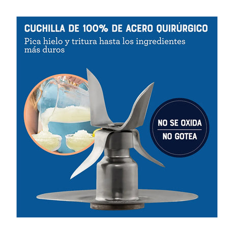 Oster BLSTPEGGPB Licuadora de 6 Velocidades | Boroclass | All-Metal Drive | Función de Pulso | 1.5L | 800W | Gris