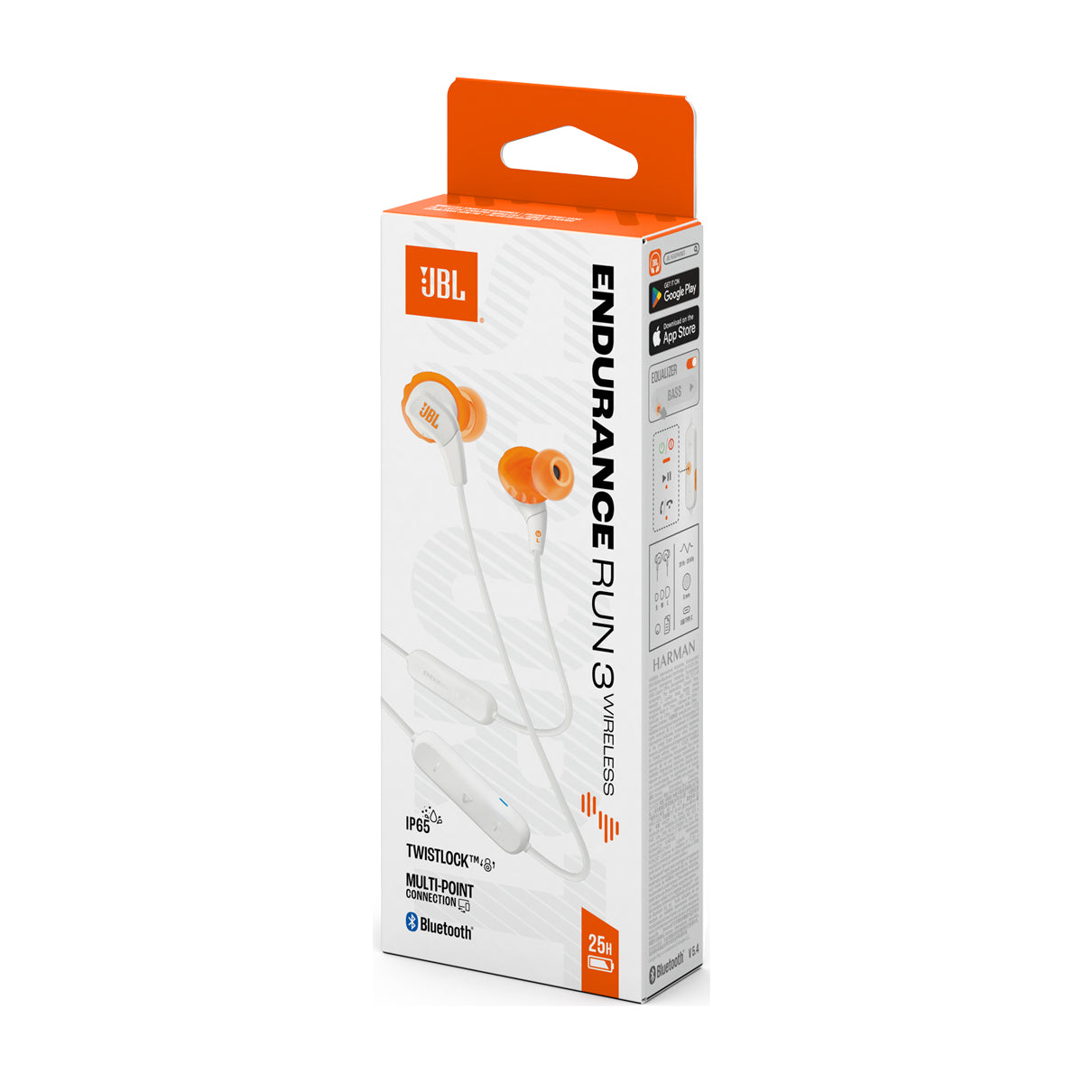JBL Endurance RUNBT 3 Audífonos Inalámbricos Bluetooth Deportivos | Blanco