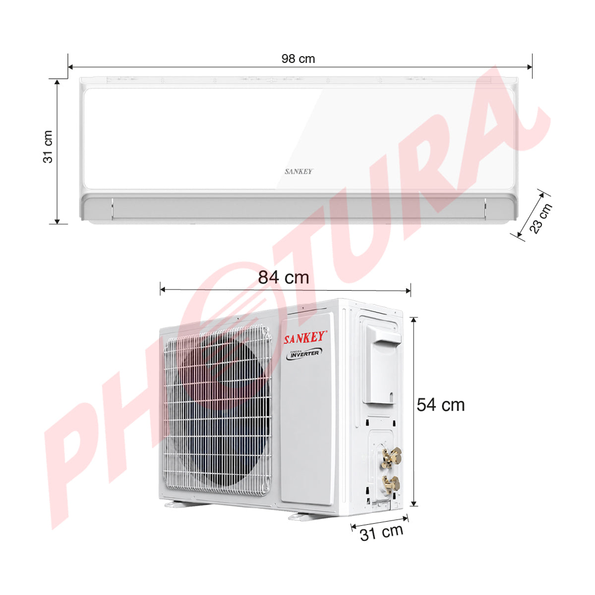 Sankey Aire Acondicionado Split Inverter 17,000 BTU | SEER 22 | WiFi | Alta Eficiencia | Enfriamiento Supremo | Silver Ion | Filtro de Carbon Activo | 220v | White Mirror