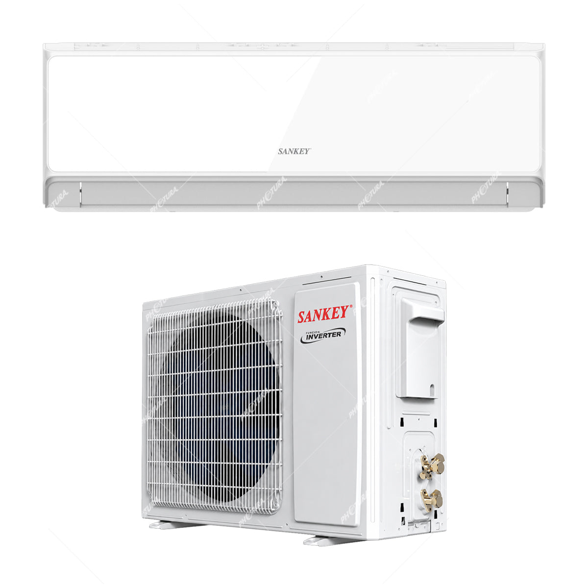 Sankey Aire Acondicionado Split Inverter 17,000 BTU | SEER 22 | WiFi | Alta Eficiencia | Enfriamiento Supremo | Silver Ion | Filtro de Carbon Activo | 220v | White Mirror