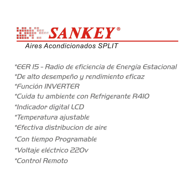 Sankey Aire Acondicionado Piso/Techo Comercial Inverter 36,000 BTU | Alto Desempeño | Eficiente | 220v