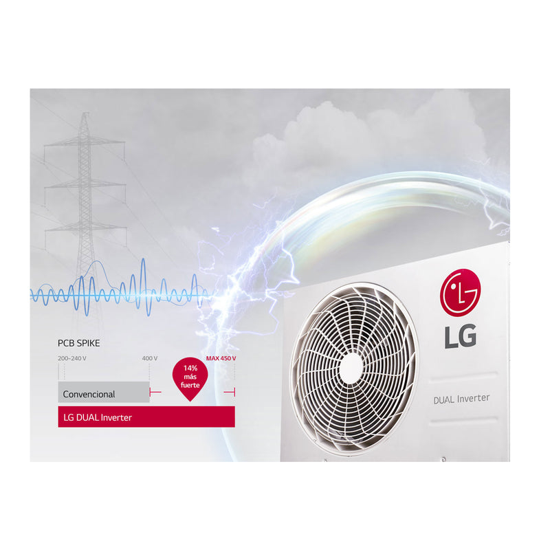 LG Aire Acondicionado Split Dual Inverter 12,000 BTU | ARTCOOL | Smart ThinQ WiFi | Ionizer | Modo Silencioso | Hasta 70% de Ahorro | 220v