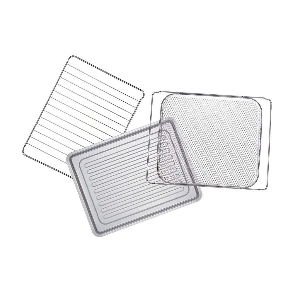 Hamilton Beach Horno Eléctrico con Freidora de Aire de 21.24L | Convección | Bandeja Deslizable | Acero Inoxidable | 1800W | Plateado