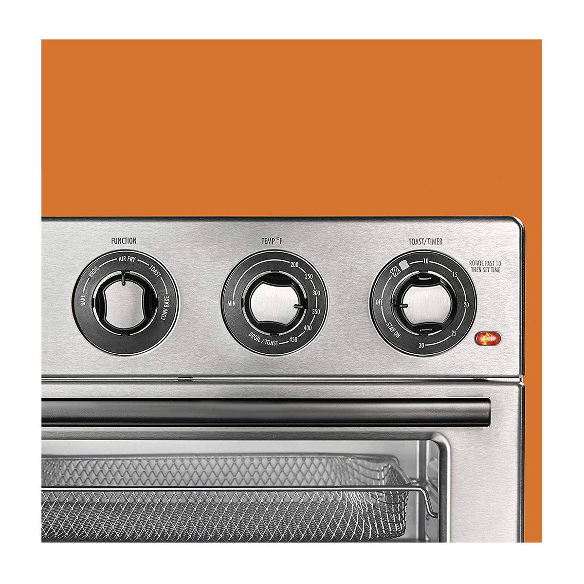 Hamilton Beach Horno Eléctrico con Freidora de Aire de 21.24L | Convección | Bandeja Deslizable | Acero Inoxidable | 1800W | Plateado