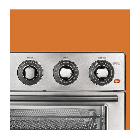 Hamilton Beach Horno Eléctrico con Freidora de Aire de 21.24L | Convección | Bandeja Deslizable | Acero Inoxidable | 1800W | Plateado