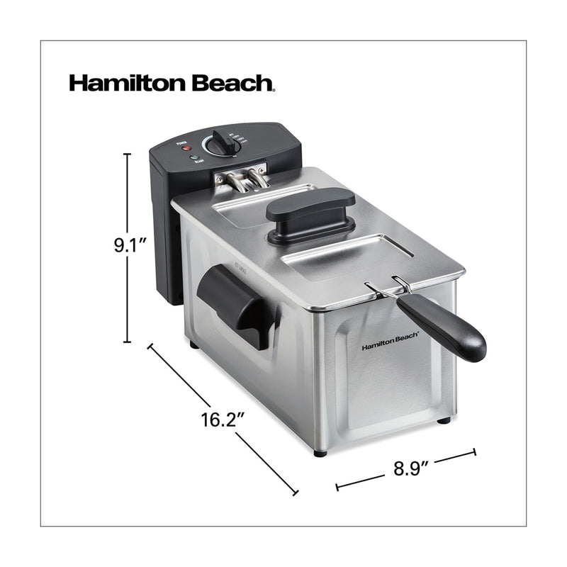 Hamilton Beach Freidora de Aceite de Inmersión | 8 Tazas de Aceite | 6 Tazas de Alimento | Profesional