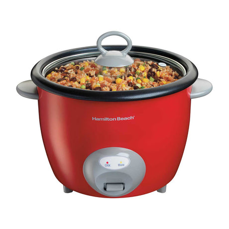 Hamilton Beach Olla Arrocera de 20 Tazas | Interior Antiadherente Extraible | Rojo