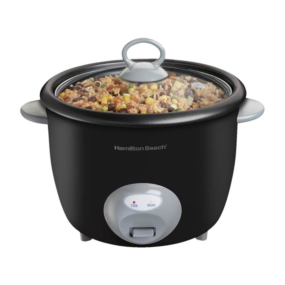 Hamilton Beach Olla Arrocera de 20 Tazas | Interior Antiadherente Extraible | Negro