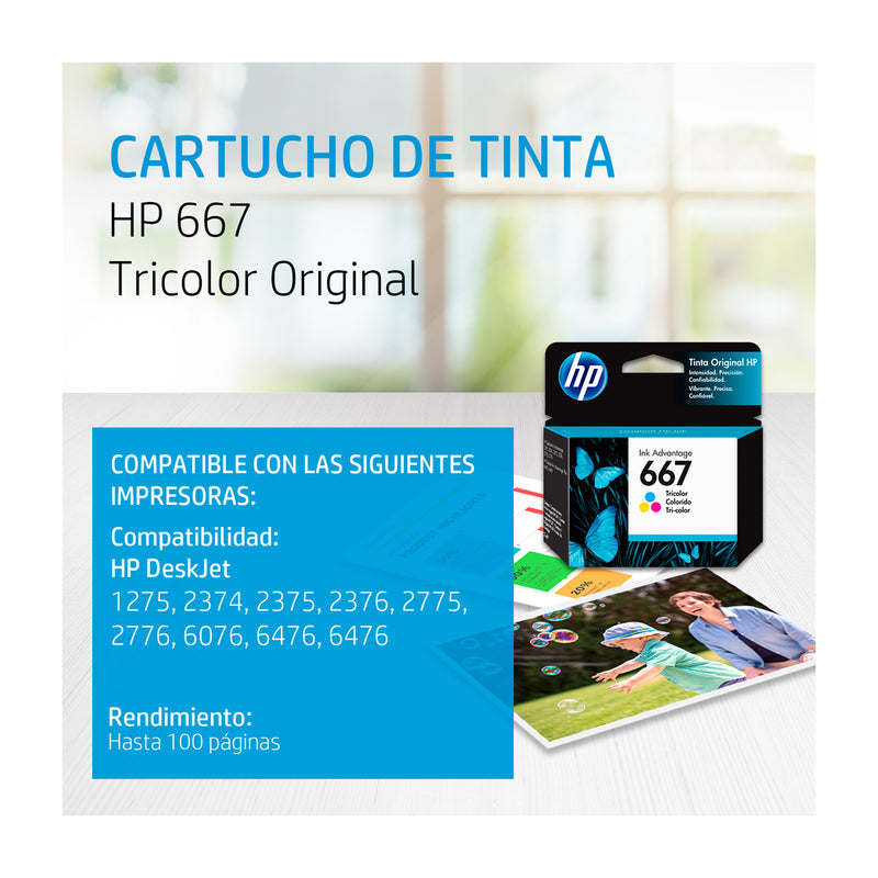 HP 667 Cartucho de Tinta | Color