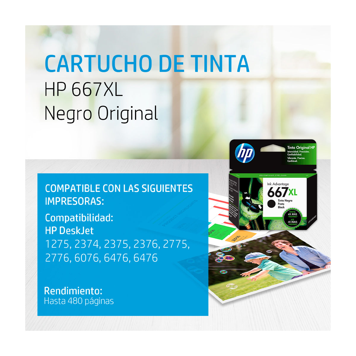 HP 667 XL Cartucho de Tinta | Negro