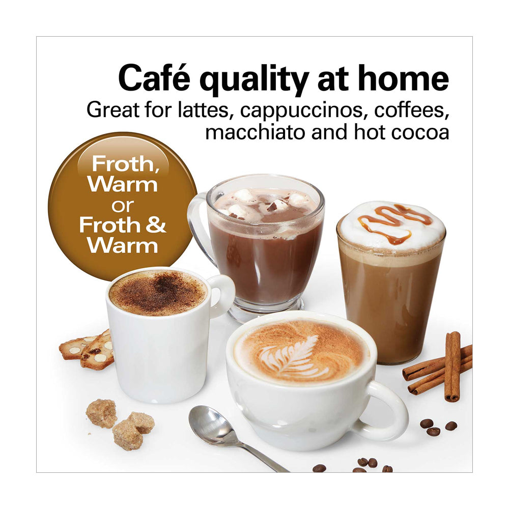 Hamilton Beach Espumador / Calentador de Leche | 3 Programas | Apagado Automático | Acero Inoxidable