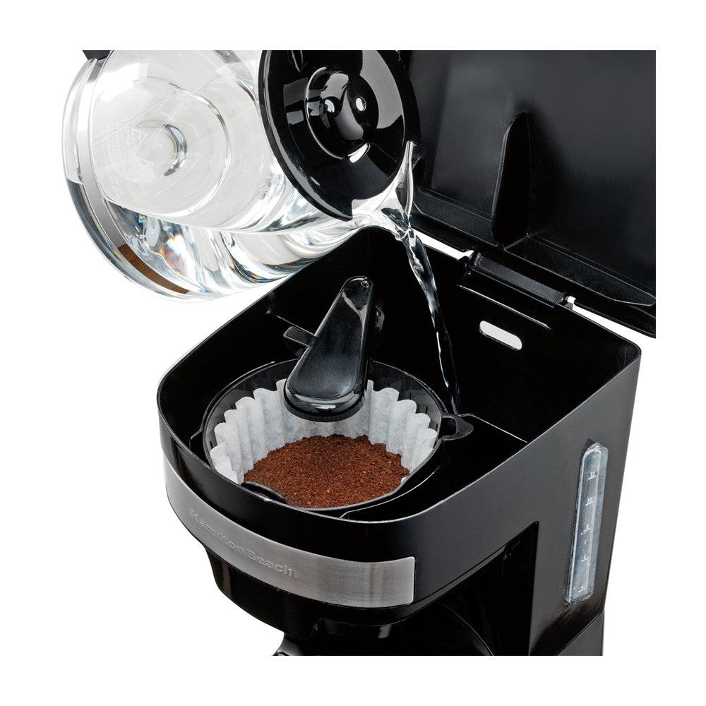 Hamilton Beach Cafetera de 12 Tazas | Programable | Pantalla LED | Negro