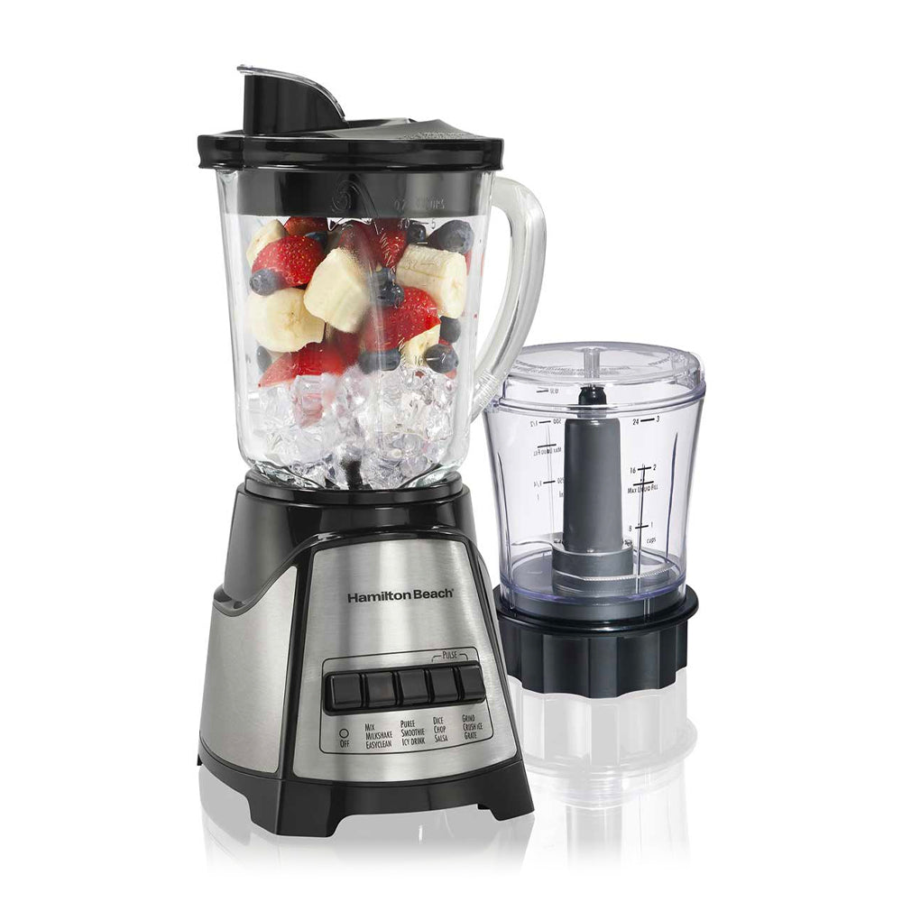Hamilton Beach Licuadora y Picadora de 12 Velocidades | Wave-Action® | 1.2L | 700W | Negro