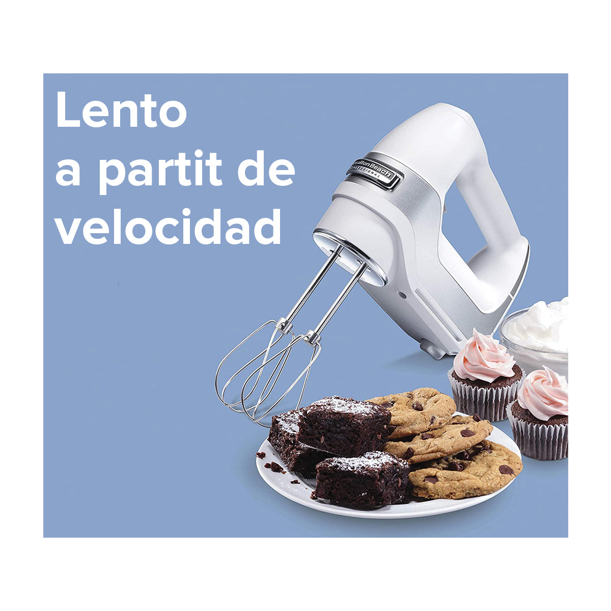 Hamilton Beach Batidora De Mano Profesional De 5 Velocidades | Blanca