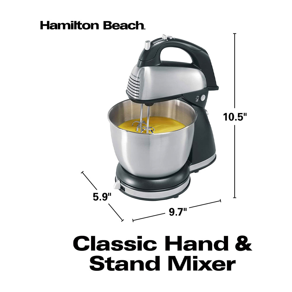 Hamilton Beach Batidora de Pedestal / Mano de 6 Velocidades | 3.78L | 290W | Negro