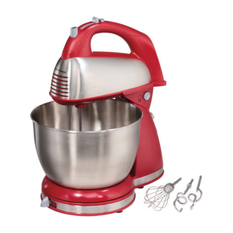 Hamilton Beach Batidora de Pedestal / Mano de 6 Velocidades | 3.8L | 290W | Rojo