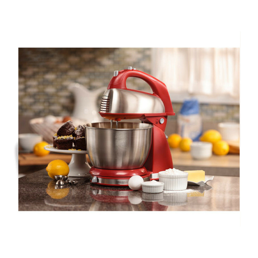 Hamilton Beach Batidora de Pedestal / Mano de 6 Velocidades | 3.8L | 290W | Rojo