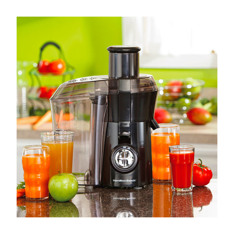 Hamilton Beach Extractor de Jugo Big Mouth® | Colector de Pula XL | 800W | Negro