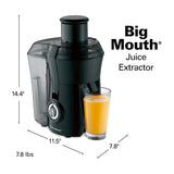 Hamilton Beach Extractor de Jugo Big Mouth® | Colector de Pula XL | 800W | Negro