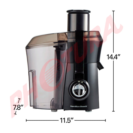 Hamilton Beach Extractor de Jugo Big Mouth® | Colector de Pula XL | 800W | Negro