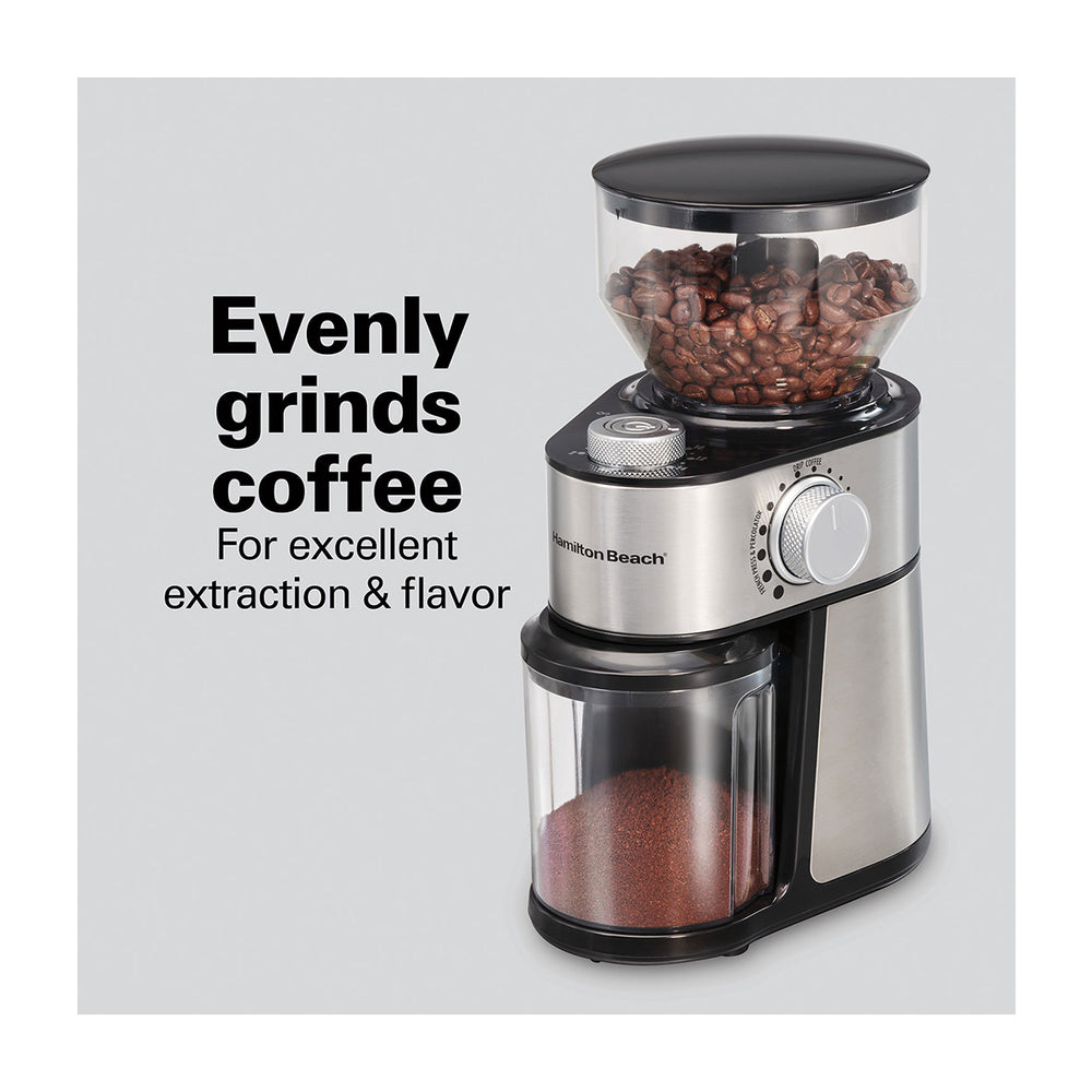 Hamilton Beach Molino de Café | 2 a 14 Tazas | 18 Configuraciones | Acero Inoxidable