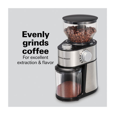Hamilton Beach Molino de Café | 2 a 14 Tazas | 18 Configuraciones | Acero Inoxidable