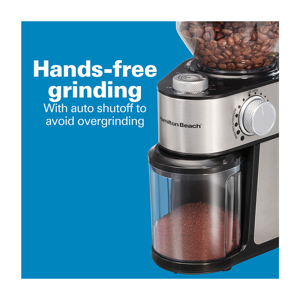 Hamilton Beach Molino de Café | 2 a 14 Tazas | 18 Configuraciones | Acero Inoxidable