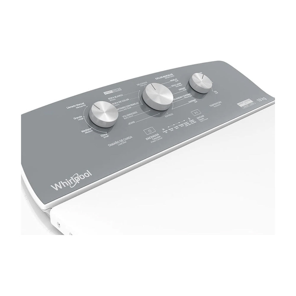 Whirlpool Lavadora Automática de Carga Superior | Sistema Xpert | Potencia & Ahorro | Agitador | Smart Load | 18kg