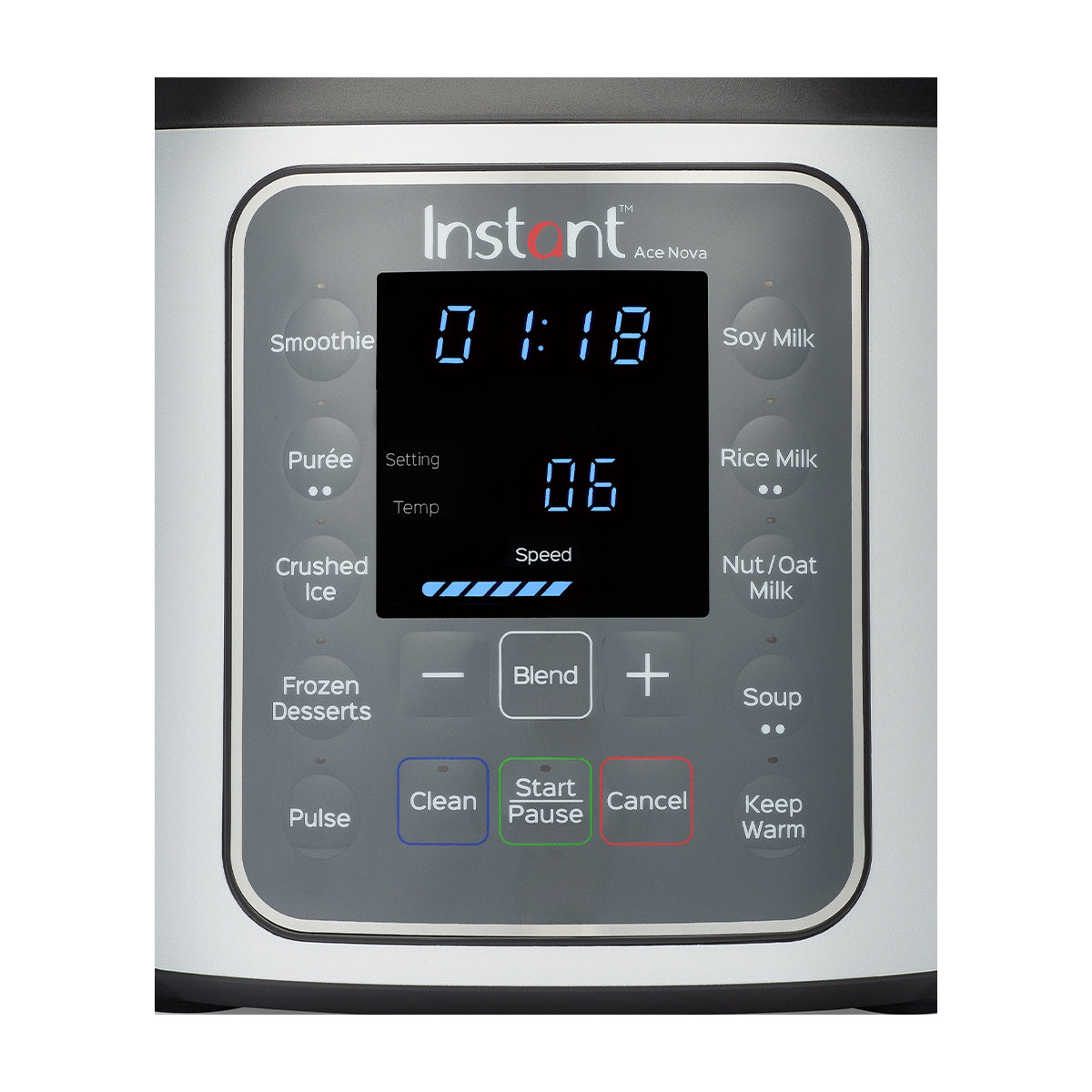 Instant Ace Nova Licuadora Multiuso de 10 Velocidades | Para Cocinar & Bebidas | Touch Control l 1.6L | 1100W | Gris
