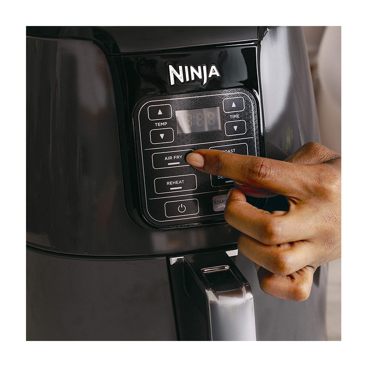 Ninja Freidora de Aire Digital | 3.7L | 4 Programas | Antiadherente | Temporizador | Negro