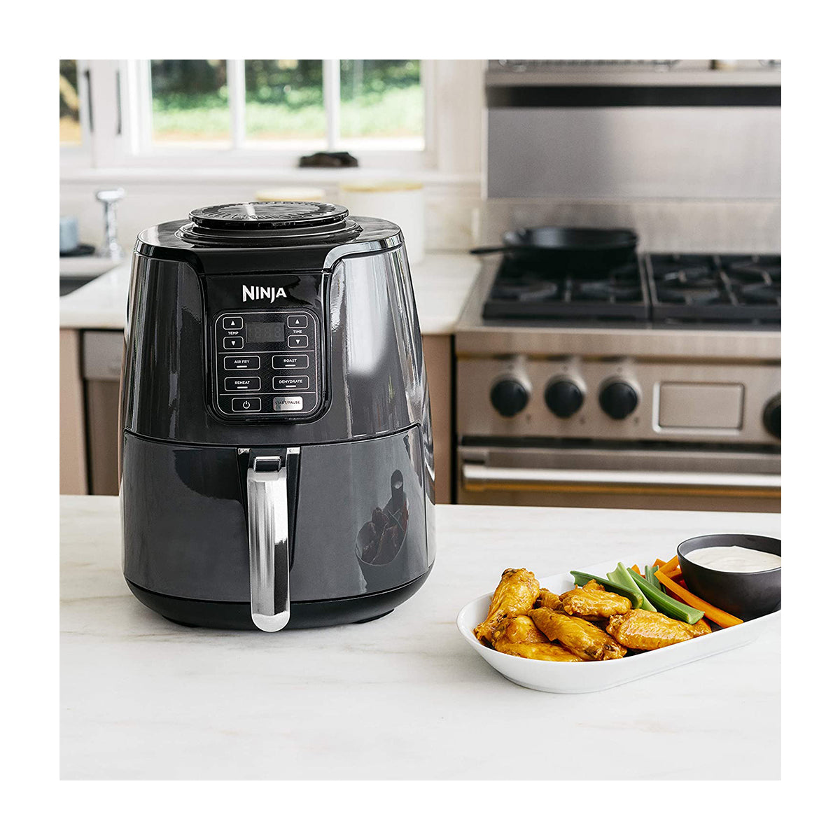Ninja Freidora de Aire Digital | 3.7L | 4 Programas | Antiadherente | Temporizador | Negro