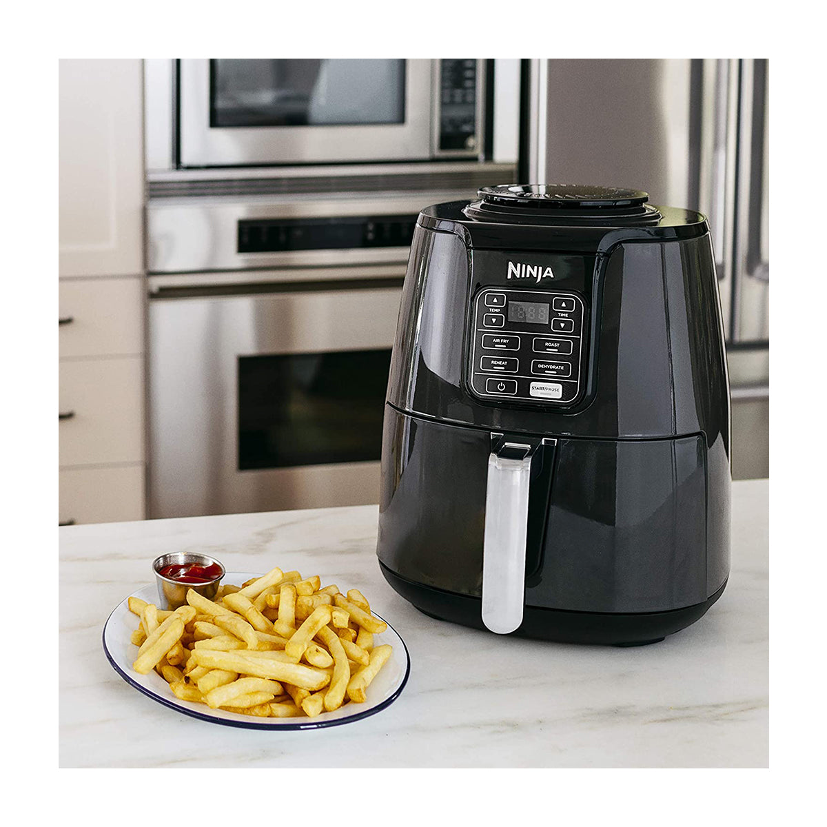 Ninja Freidora de Aire Digital | 3.7L | 4 Programas | Antiadherente | Temporizador | Negro