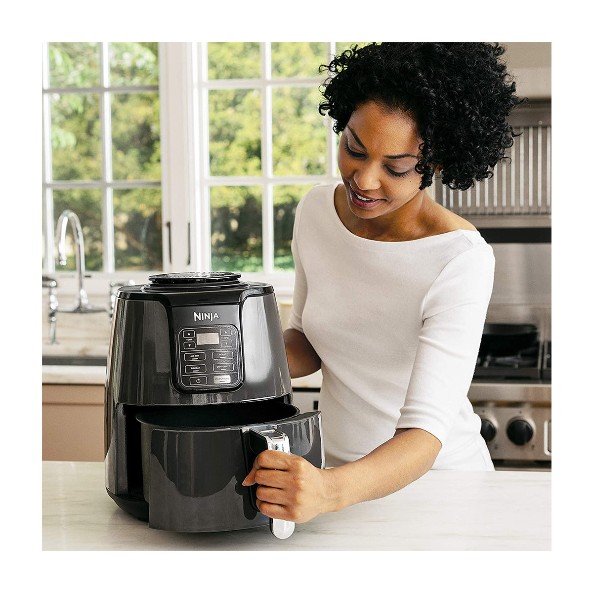 Ninja Freidora de Aire Digital | 3.7L | 4 Programas | Antiadherente | Temporizador | Negro