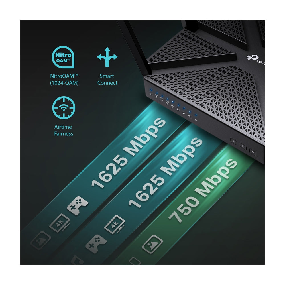 TP-Link Router Inalámbrico Triple Banda | MU-MIMO | 1.8Ghz Quad-Core | RangeBoost | Antivirus Integrado | Hasta 4000Mbps