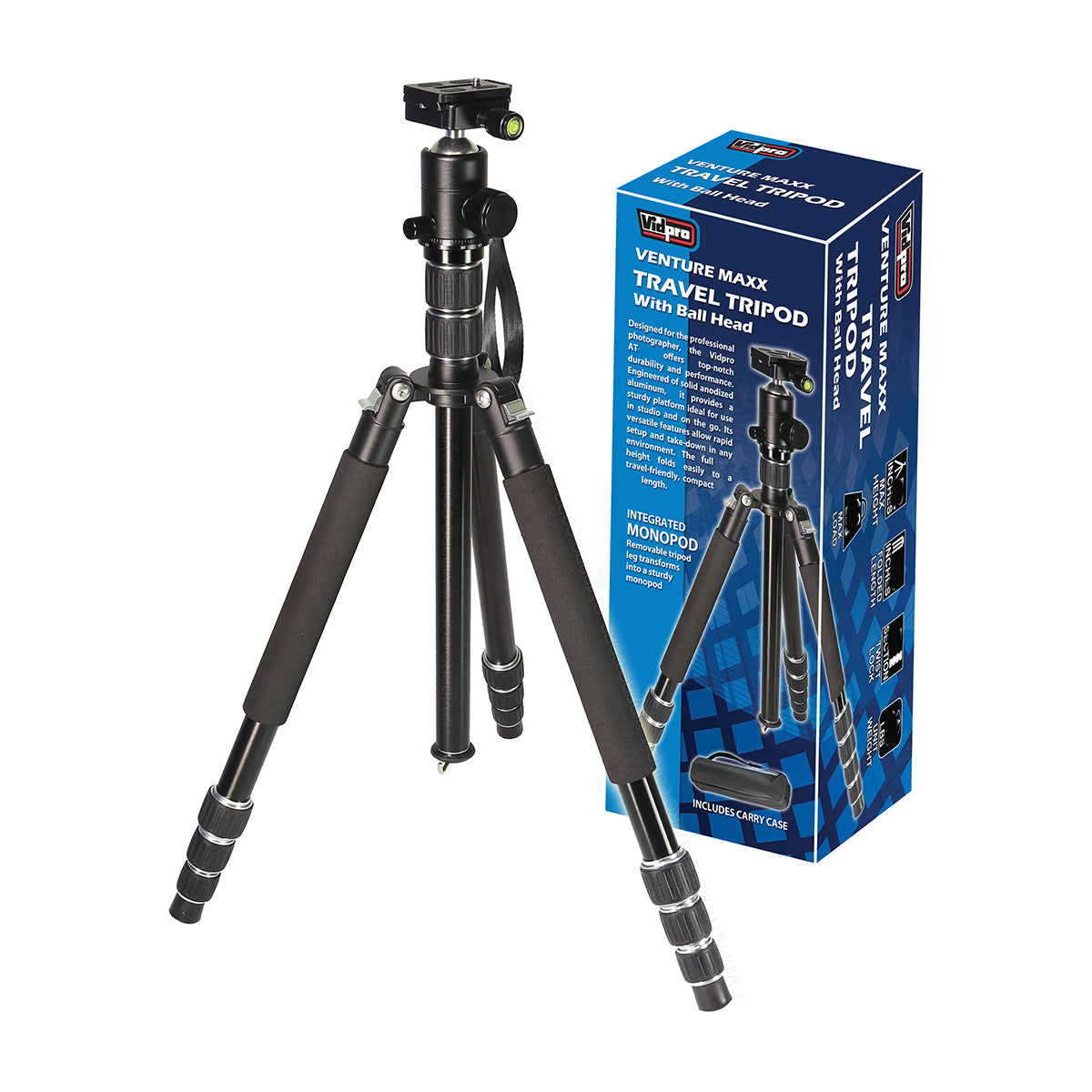 Vidpro VentureMaxx Trípode y Monopod Profesional 2-en-1 de 77"