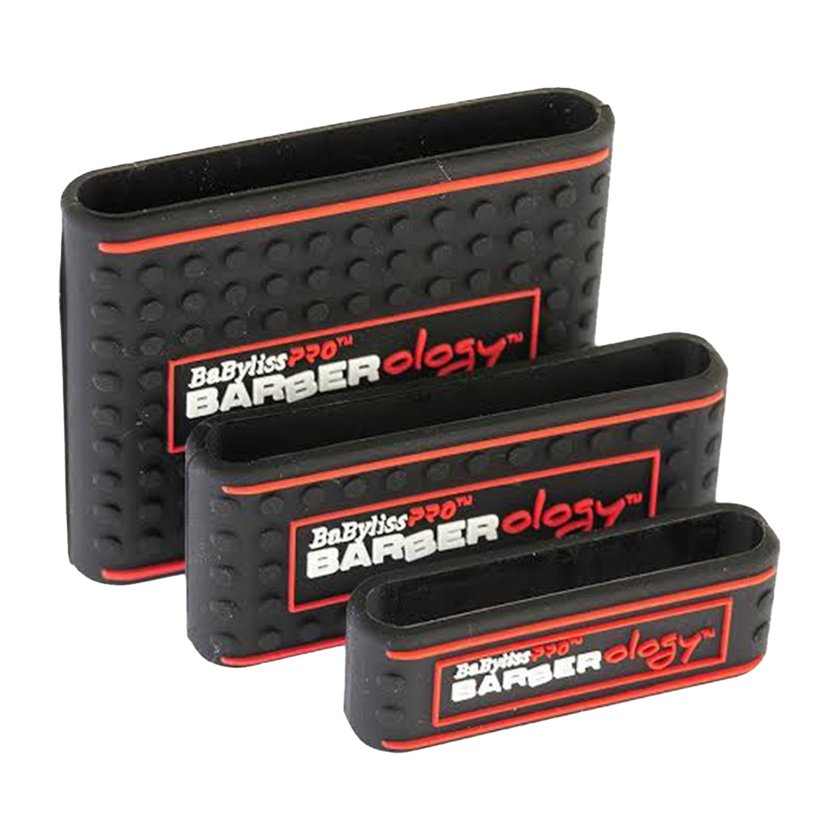 BaBylissPRO Protectores / Sujetadores de Silicon para Máquinas | 3 Tamaños | Negro