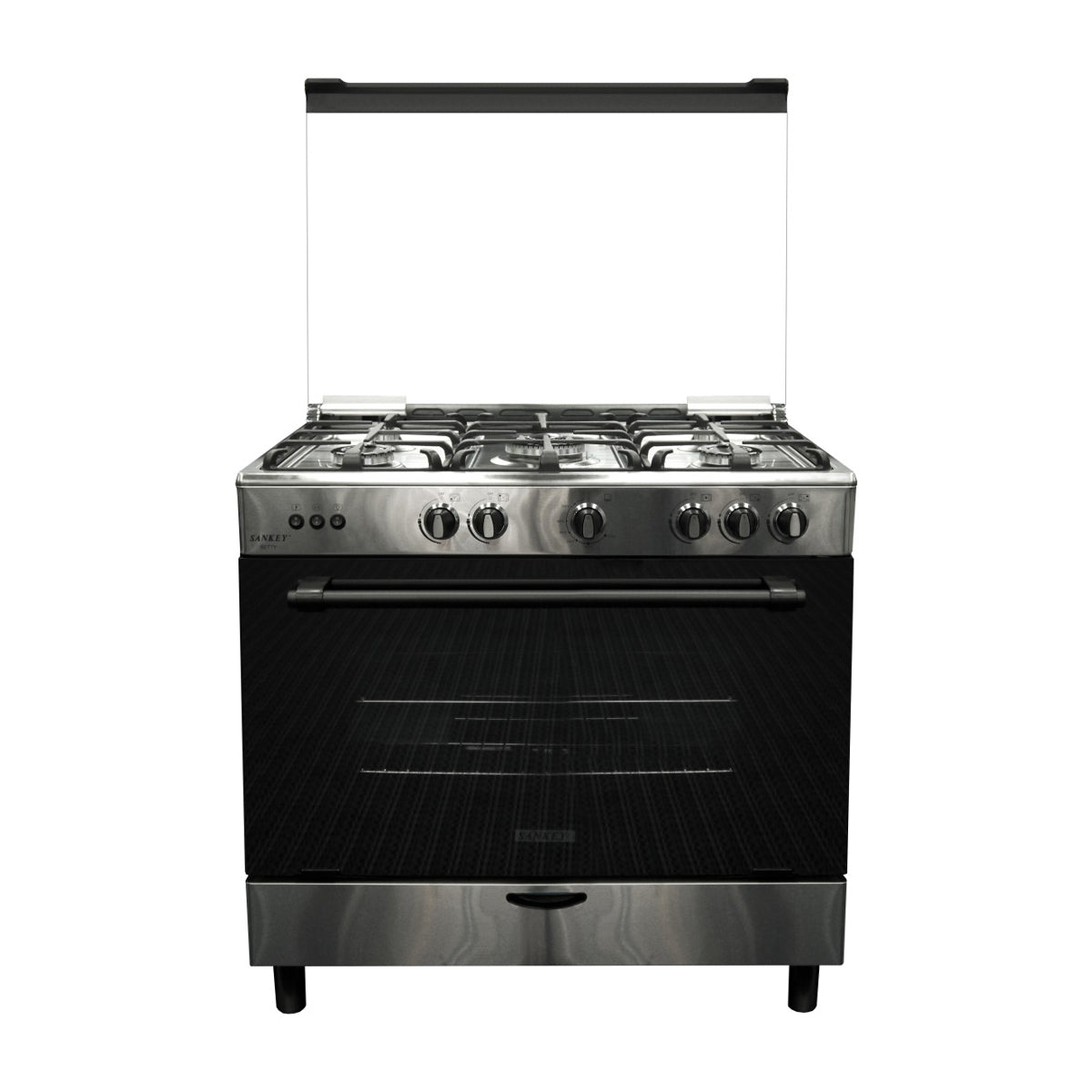 Sankey Estufa a Gas de Acero Inoxidable | Rostizador | Tapa | 36" | 5 Quemadores