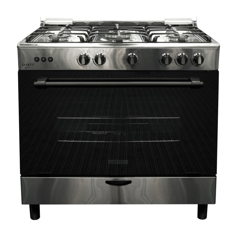 Sankey Estufa a Gas de Acero Inoxidable | Rostizador | Tapa | 36" | 5 Quemadores