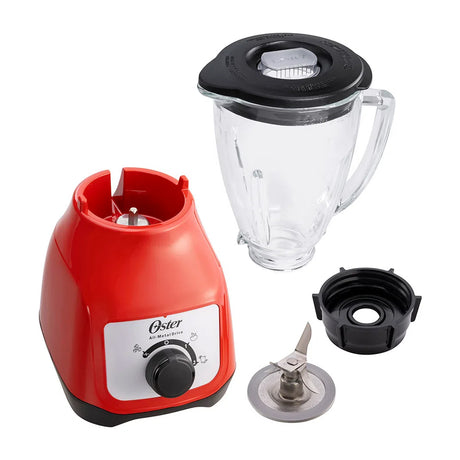 Oster BLSTKAGRRD Licuadora de 2 Velocidades | Boroclass | All-Metal-Drive | 1.5L | 800W | Rojo